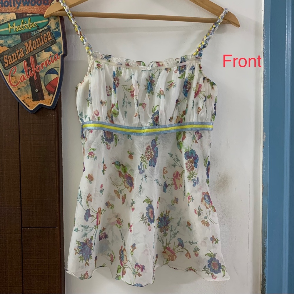 😍 Floral Print White Summer Top ✨ - Picture 4 of 12